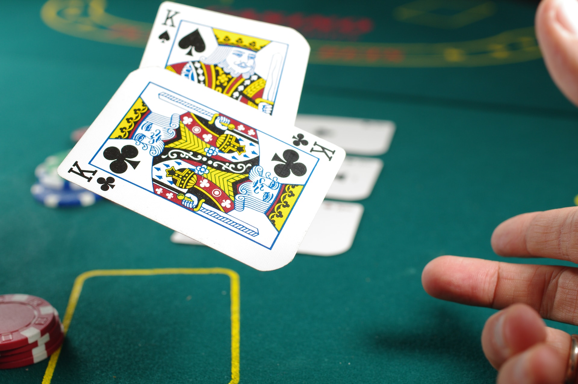 poker table in casino